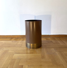 Office Rubbish Waste Trash Bin Brass 1970s Desk Umbrella Midcentury Room Office