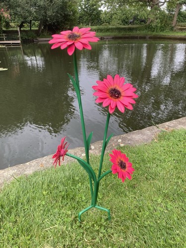 Coloured metal pink gerbera - coloured,