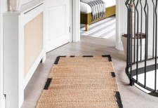 Rug 100% Natural jute Handmade 2x9 Feet Loop Rustic Look Braided Style Rag Rug