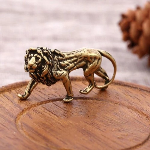 Vintage brass lion - brass,