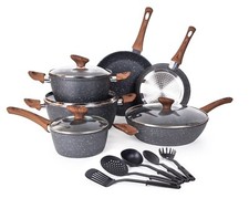 NUOVVA 15-Piece Marble Non-Stick Cookware Set – Induction Pots & Pans
