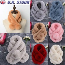 Faux Fur Collar Scarf Stole Wrap Scarves Shawl Women Ladies Winter Warm Fluffy