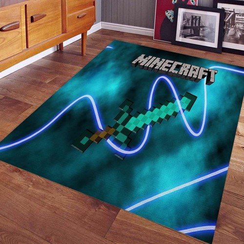 Minecraft sword area rug - minecraft,