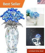 Crystal Flower Figurine Blue