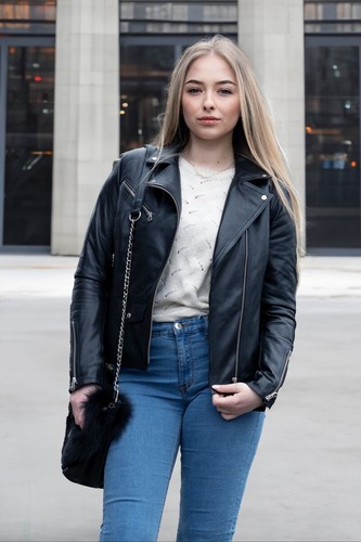 Ladies leather jacket leyla - jacket,
