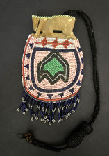 Small Beaded Leather Pouch/Bag Vintage Native American Plateau Nez Perce