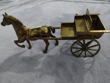 Vintage brass horse and - and, cart