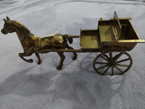 Vintage brass horse - vintage, cart