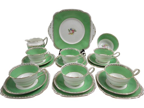 Standard china tea set green - china,
