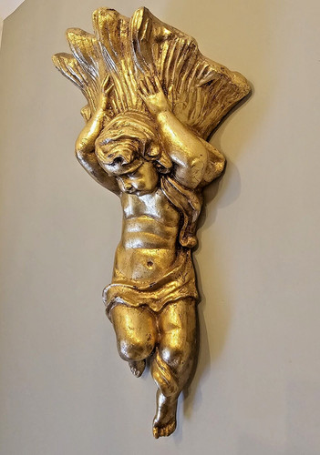 Vintage gold cherub wall - vintage,