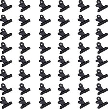 50 Pieces Metal Bulldog Clips, 22mm Black Binder Clips,Hinge Clips for Food Bag