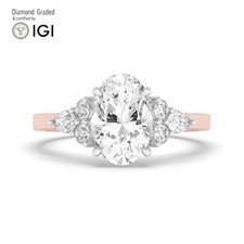 Oval Diamond Trilogy Ring 14k