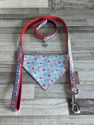 Dog collar lead bandana - lead, &