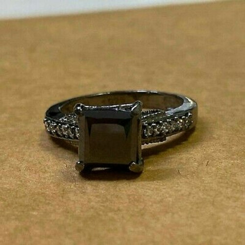 3ct princess cut black diamond - 3ct,
