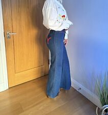 Vintage 1970s Jeans Made In USA Denim Flares Bell Bottoms High Waisted Boho