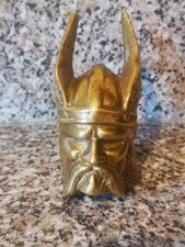 SOLID BRASS VIKING HEAD CAR MASCOTT/PAPER WEIGHT