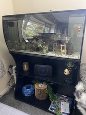 Fluval Flex 123L Marine Aquarium, Fish Tank, Stand, & PS1 Skimmer