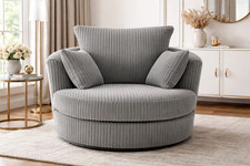 Dylan Jumbo Cord Grey Swivel