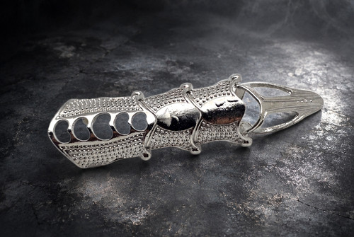 Silver tone full finger - silver,