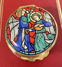 HALCYON DAYS 1998 CHRISTMAS ENAMEL TRINKET BOX