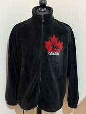 Vintage Fab RARE Teepee Canada Black Red Fleece Size Medium Preloved Ex Con