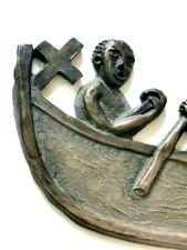 VTG IRISH WILD GOOSE STUDIO STRENGTH IN UNITY FRAMED PILGRIMS BRONZE WALL DECOR