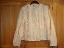 ZARA Cream Ecru Embellished Ruffle Jacket with Beads 3920 119 Size M NEW