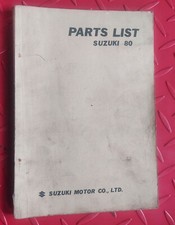 Genuine, Original Vintage Suzuki 80 Parts List