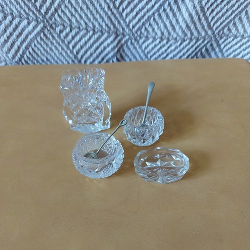 Antique cut glass salt - cut,