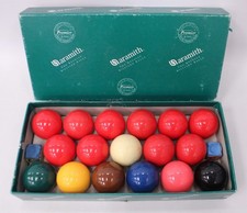 Set Of ARAMITH Belgian Resin Billiard Snooker Balls 1"7/8 Diameter BOXED - M25