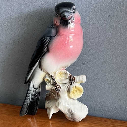 Vintage ceramic bullfinch bird - ceramic,