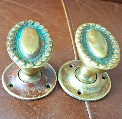 Pair antique brass edwardian - antique,