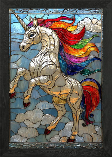 Rainbow unicorn stained - rainbow,