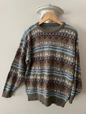 Vintage 80's  Beige & Blue