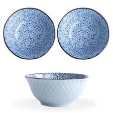 Crockery Bowl Set 3 Ceramic Cereal soup Dessert Bowls Tableware Serving Dishes