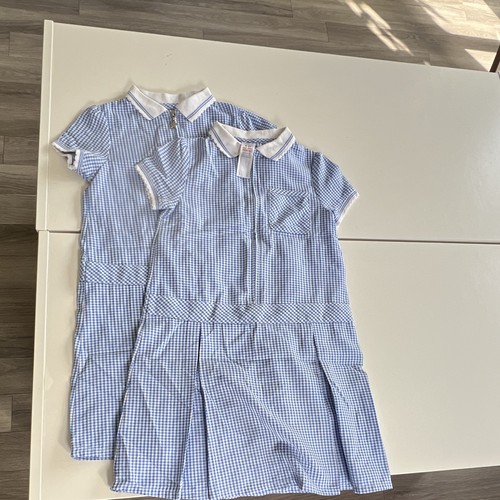 Girls blue white gingham - f&f, blue/white