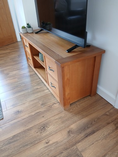 Next solid oak - tv, cabinet