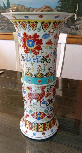 Vintage chinese porcelain vase - porcelain,