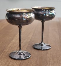 Pair Silver Plated Wine