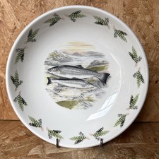 Vintage Portmeirion Compleat Angler Pasta Soup Dessert Bowl Fish Sea Trout  22cm