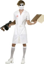 Mens Twisted Joker Nurse Costume Joker Nurse Fancy Dress Costume and Stockings