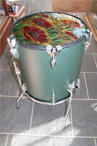 Recycled floor tom drum table - recycled,