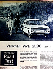 VAUXHALL VIVA SL90 (HA) - 1965 - Road Test removed from AUTOCAR + Advert