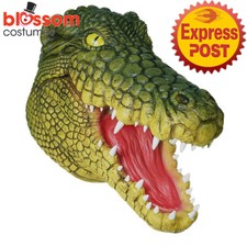EY147 Crocodile Animal Predatory Reptile Alligator Head Full Latex Costume Mask