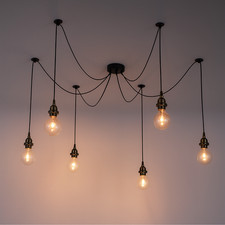 Vintage Ceiling Pendant Light Industrial Black Lamp Chandelier Retro Spider Lamp