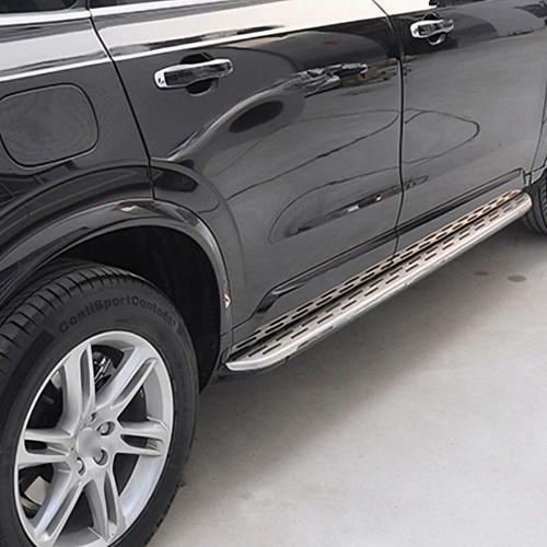 Silver black side steps - side,