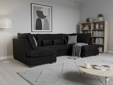 Black Corner U Shape Sofa