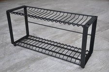 Black Metal DVD Storage Holder Stand Free Standing Rack Organizer  - 19 DVDs VGC