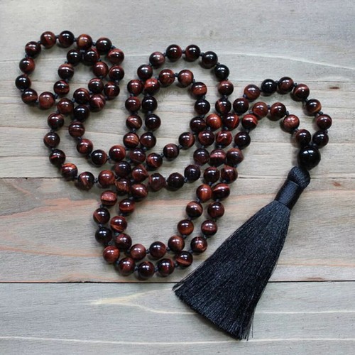 12mm natural red tigers eye - red,