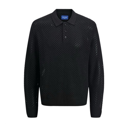 Mens black polo shirt - black, long